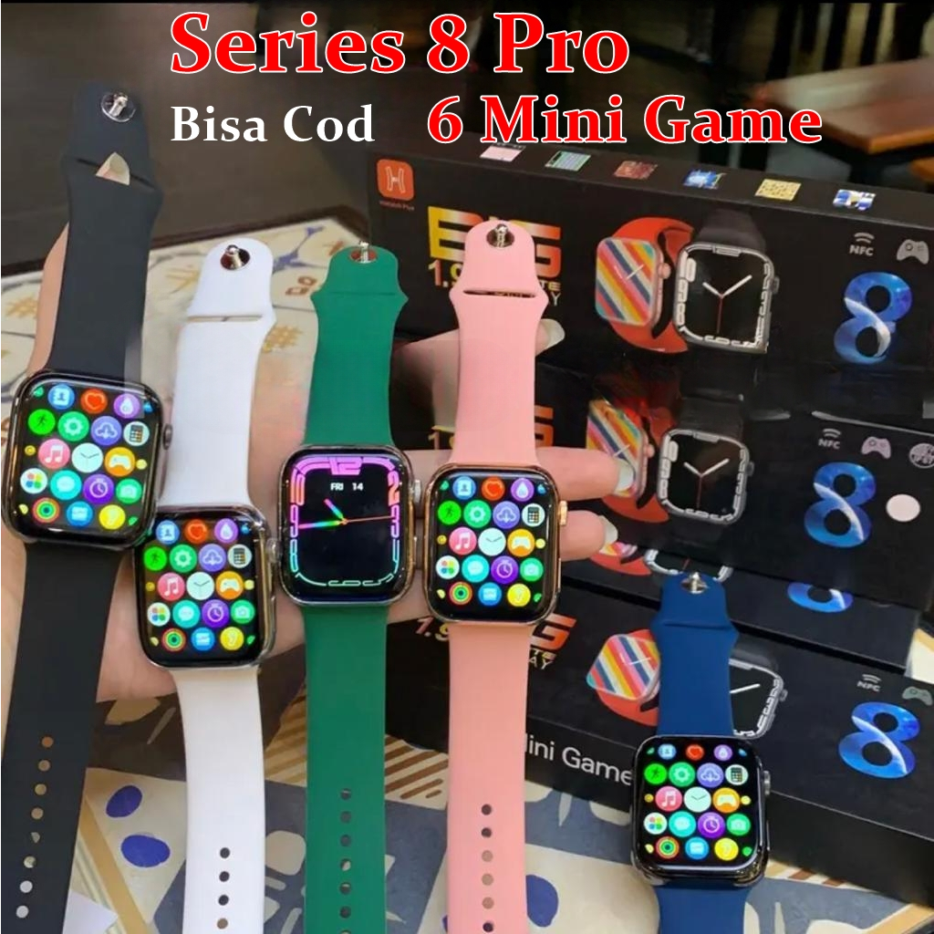 (Bisa COD) SmartWatch Series 8 i13 Pro Full Layar ADA 6 GAME Kalkulator &amp; Password Support Android Ios