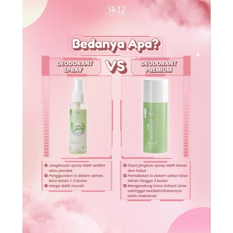 SR12 Deodorant Spray Herbal Atasi Bau Ketiak - Deo Spray Tawas Hilangkan Keringat Berlebih dan Bau Badan - Deodoran Alami Pencerah Ketiak