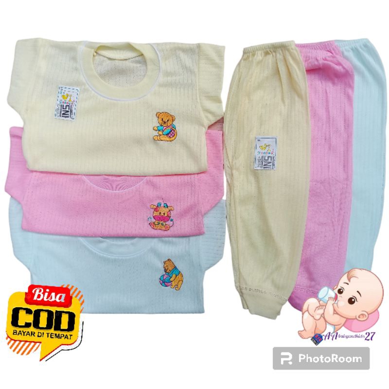 3Pasang CONOCO Setelan CPR Baju Pendek Celana Panjang Ukuran All Size 0-6Bulan SNI Murah Nyaman Berkualitas