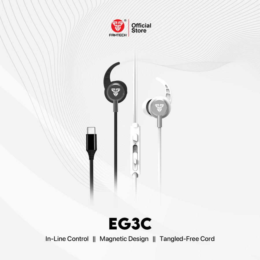 Fantech Earphone TYPE C EG3 Earbuds Premium Alluminium Alloy Magnetic