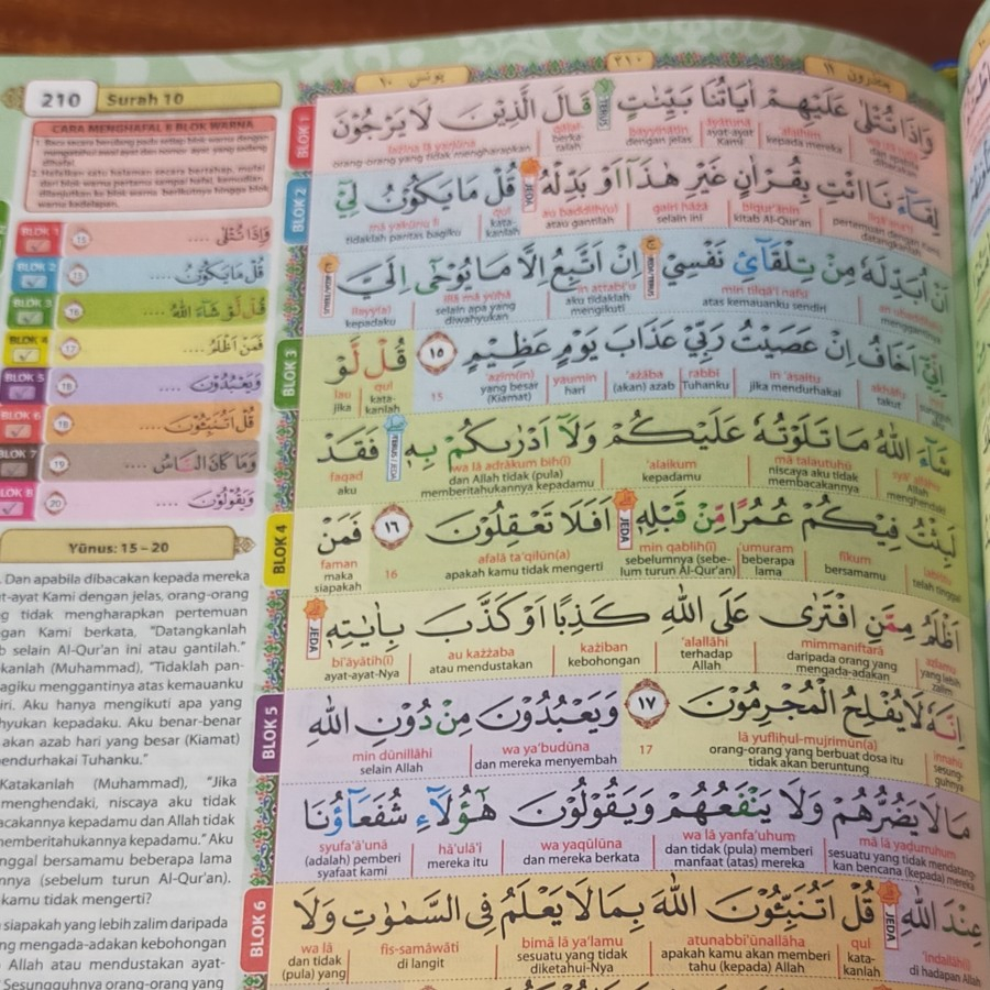 Al Quran Hafazan 8 Blok Transliterasi Latin A5 / Tanggung