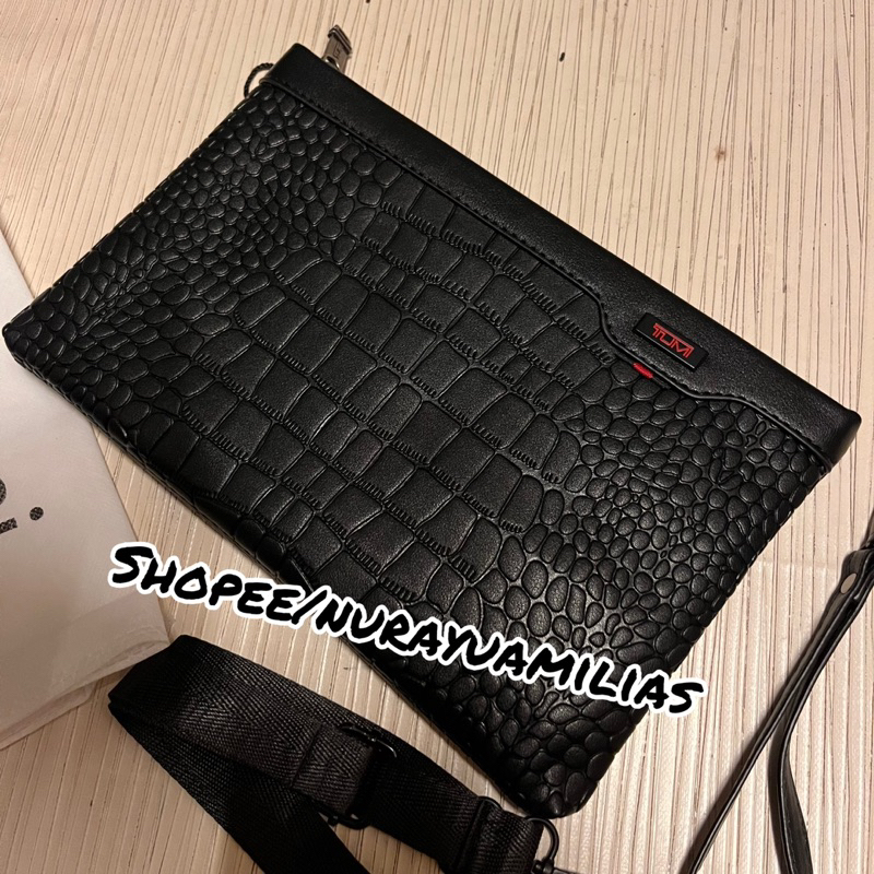 Tas clutch kulit Tumi pria import clutch handbag pria branded dompet pria kekinian