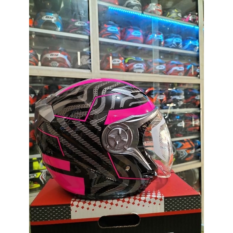 HELM NHK GLADIATOR UNITY BLACK/PINK GLOSSY