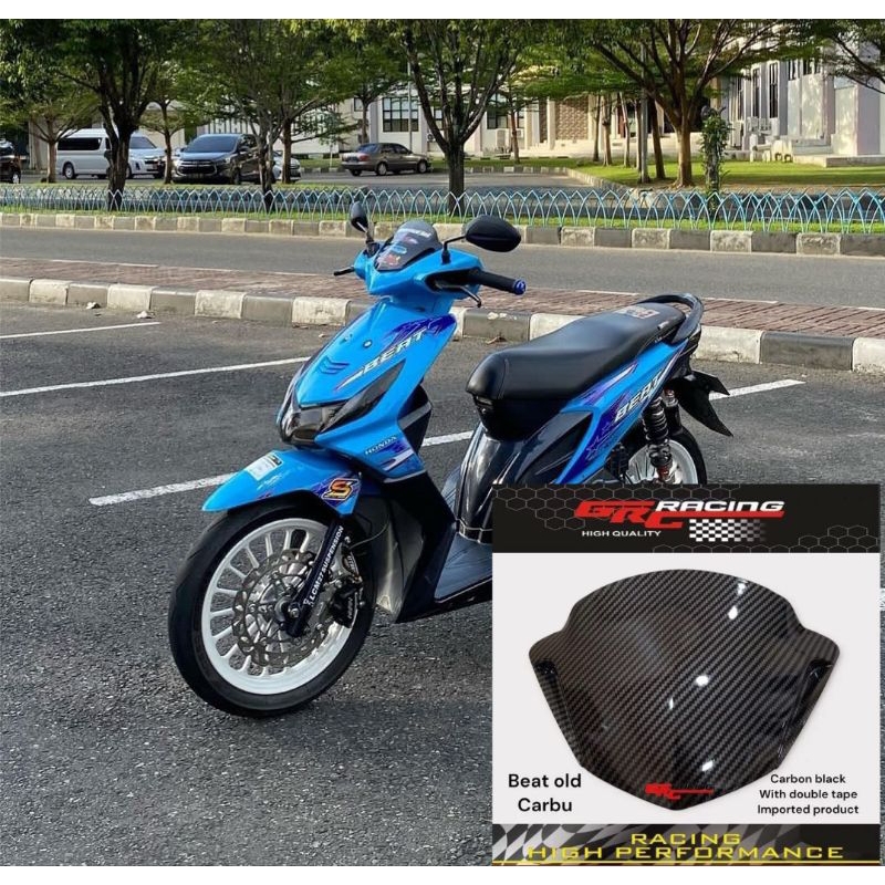 Visor variasi honda beat fi lama model beat karbu bahan akrilik motif carbon free lem 3m double tape