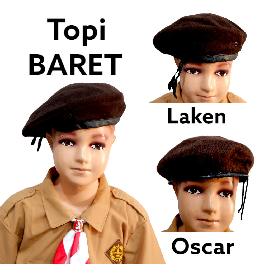 Topi Pramuka BARET Laken Oscar Siswa Putra Laki Laki Siaga Penggalang Penegak SD SMP SMA SMU Tebal Premium