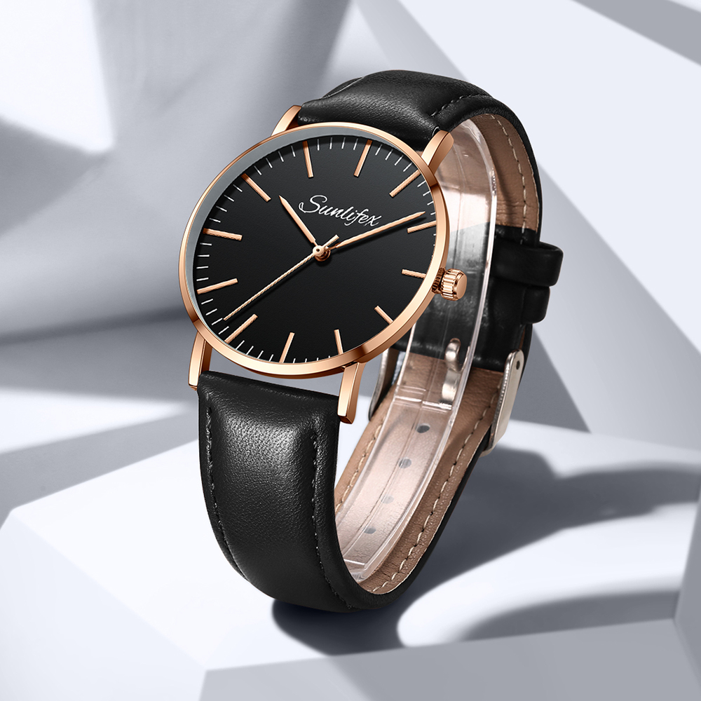 SUNLIFEX 4533 Jam Tangan Pria Fashion Kasual Bisnis Stainless Steel Quartz Original Anti Air Watch Terbaru