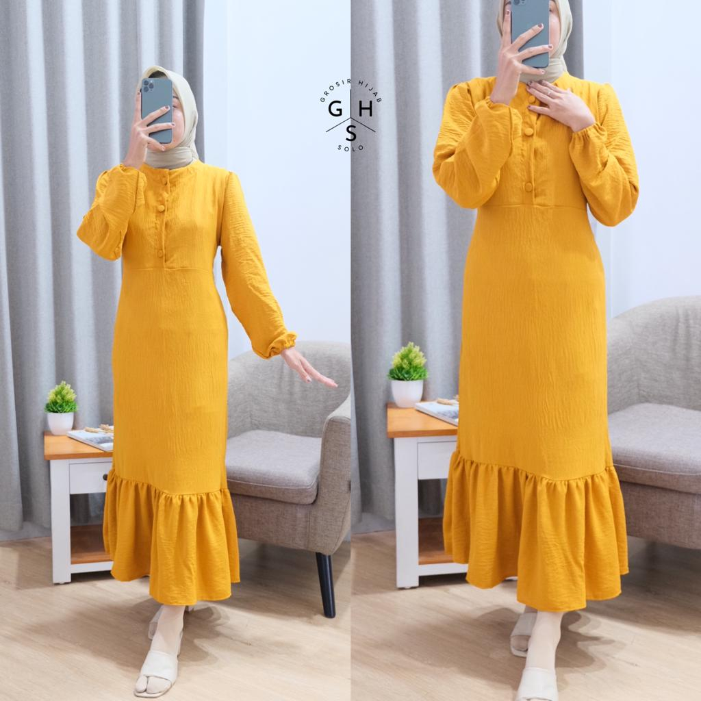 MAWINDA GAMIS TALI MIDI DRESS DUYUNG ATASAN WANITA CRINCLE AIRFLOW PREMIUM (DBY)