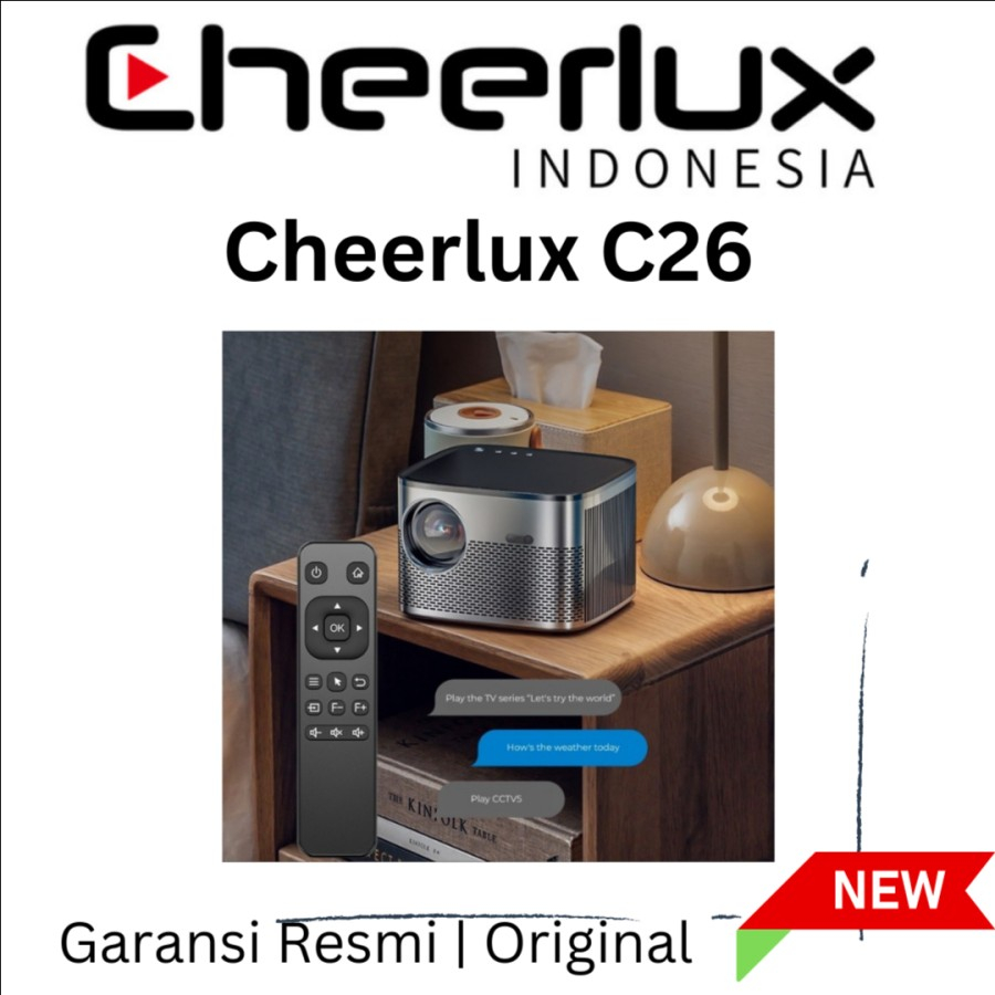 CHEERLUX INDONESIA | Proyektor Cheerlux C26 Android Wifi 3200 Lumens | Projector Auto Focus Android Bluetooth Mirroring