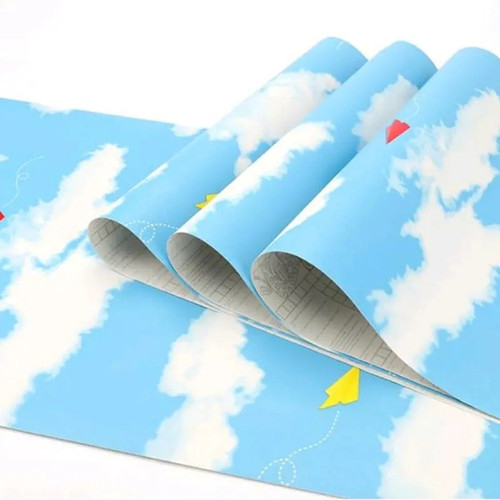 [COD] WALLPAPER DINDING KAMAR TIDUR WALPAPER DINDING STIKER WALPEPER PLAFON AWAN PESAWAT KERTAS