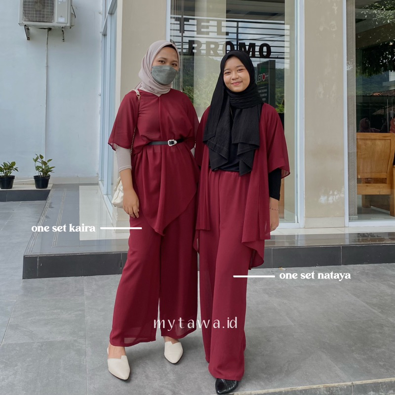 One Set Kaira Lancip - Outer Oversize Ceruty Babydoll Premium - Mytawa.id