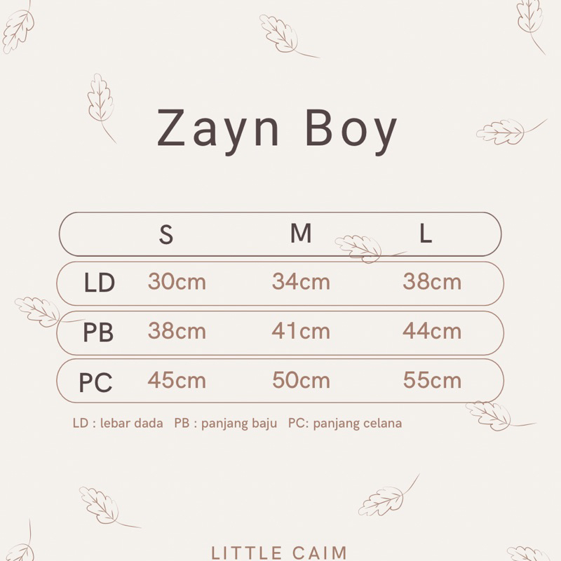 LITTLE CARACAL ZAYN BOY SETELAN BAJU ANAK LAKI-LAKI SETELAN BAJU KOKO CELANA PANJANG ANAK 1-6 TAHUN