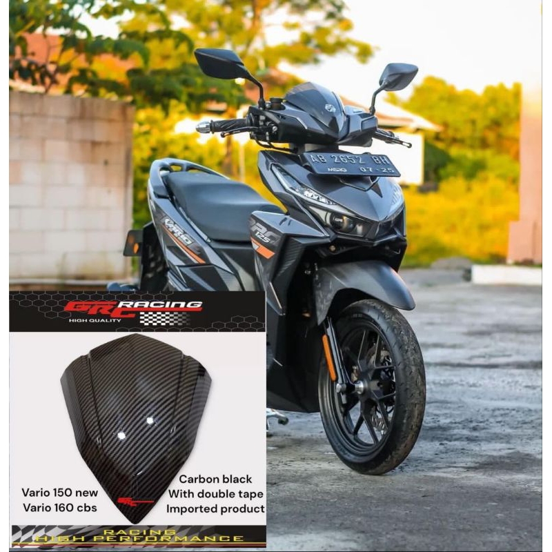 Visor honda vario 125 150 led new old bahan akrilik carbon celup wtp plus lem 3m dobel tape