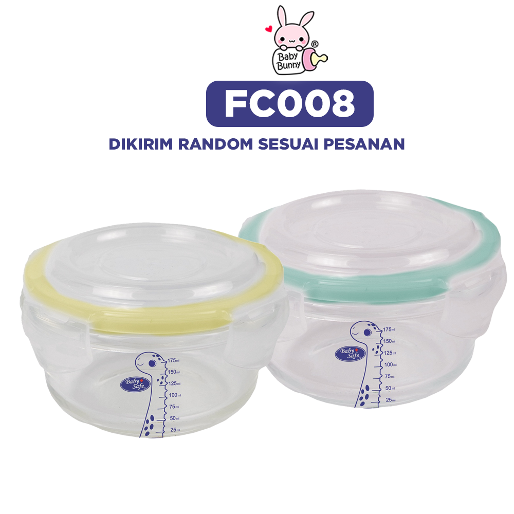 ❤ BELIA ❤ BABY SAFE Glass Borosilicate FC006 180ML | FC008 240ml | Baby Glass Food Container | Borosilicate Bowl | Wadah MPASI Bayi | BABY BUNNY