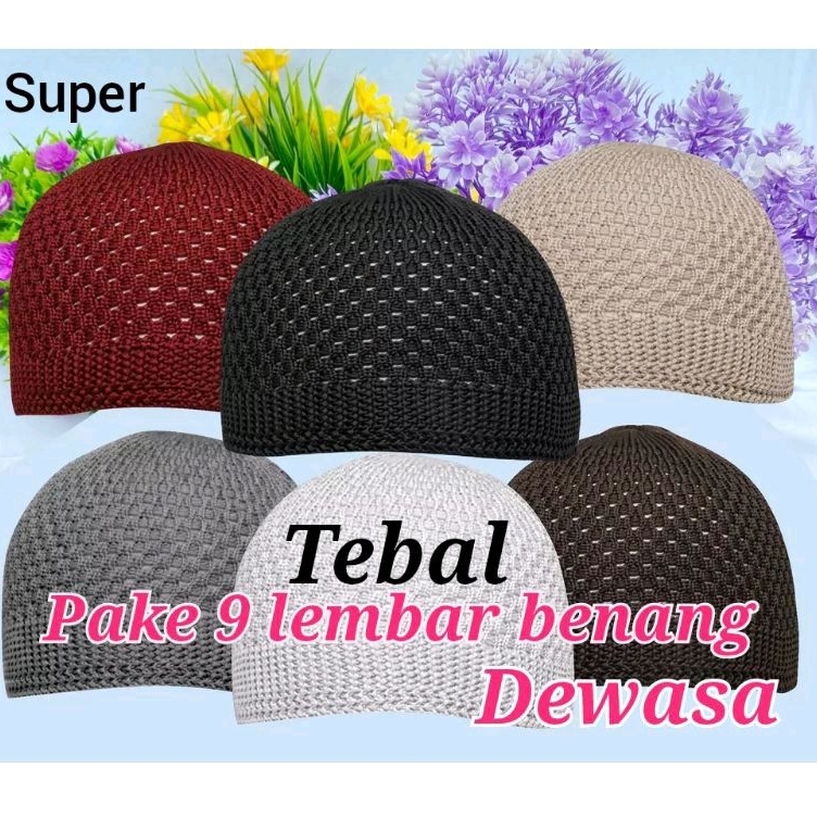 TUNAS MENTARI , PECI RAJUT PREMIUM DEWASA TEBAL POLOS/PECI HAJI/PECI MUSLIM/PECI UMROH /PECI ARAB / 