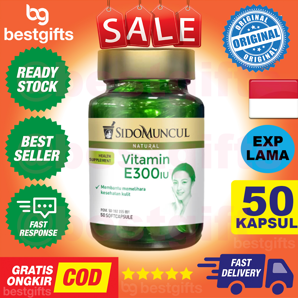 SIDOMUNCUL SIDO MUNCUL NATURAL VITAMIN E 300 IU MEMELIHARA KESEHATAN KULIT 50 SOFTCAPSUL