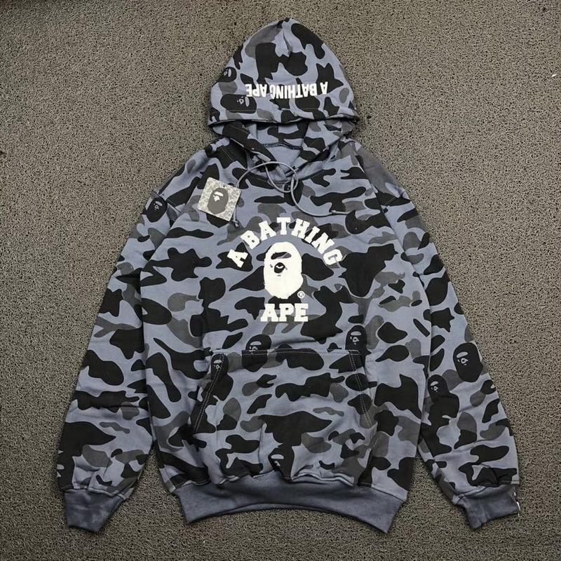 Sweater hodie terbaru pria wanita BAPE CAMO FULL LABEL DAN TAG bahan tebal premium