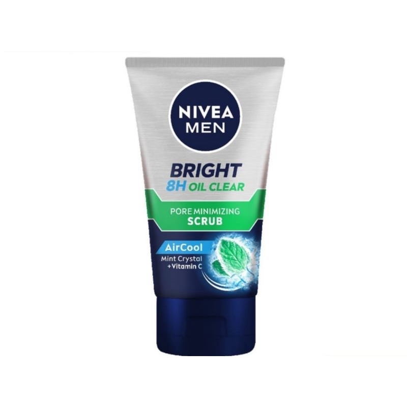 Nivea men vit C deep mid bright oil face scrub 100ml sabun muka facial foam