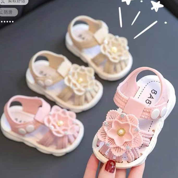 babyfit [size 16-25] BRAID FLOWER sendal karet pvc anak perempuan import ml-0516