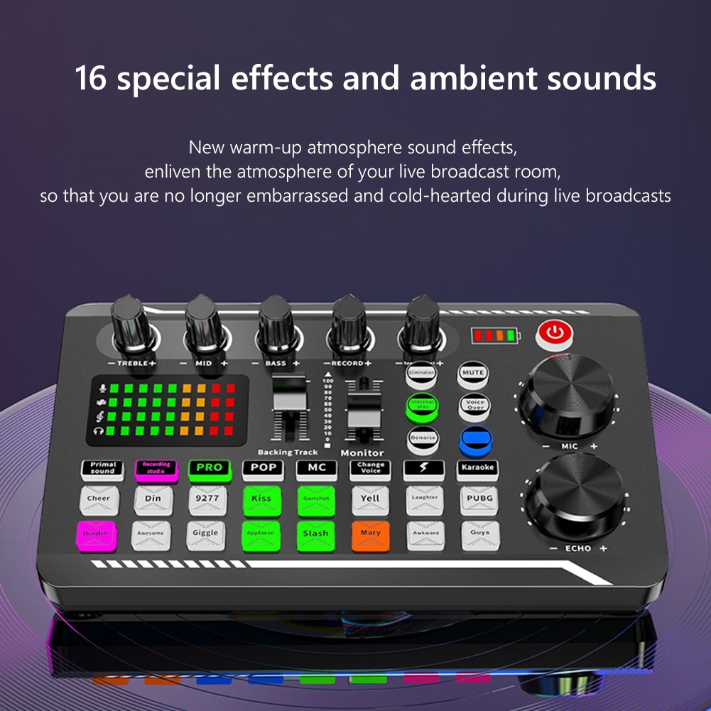 Soundcard Bluetooth Sound Card F998/V8S/V8 Live Mixer Audio Broadcast Recording Karaoke Sound Card