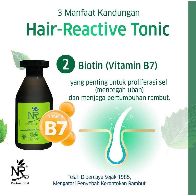 NR HAIR TONIC | DAILY NOURISHMENT FOR HAIR AND SCALP 200ml | Reactive Tonic | Tonik Rambut - Rambut Rontok