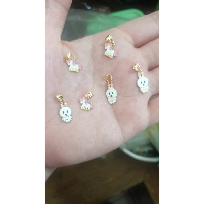 liontin bandul kalung anak karakter kartun kuda pony kelinci emas asli 700 70% 16k