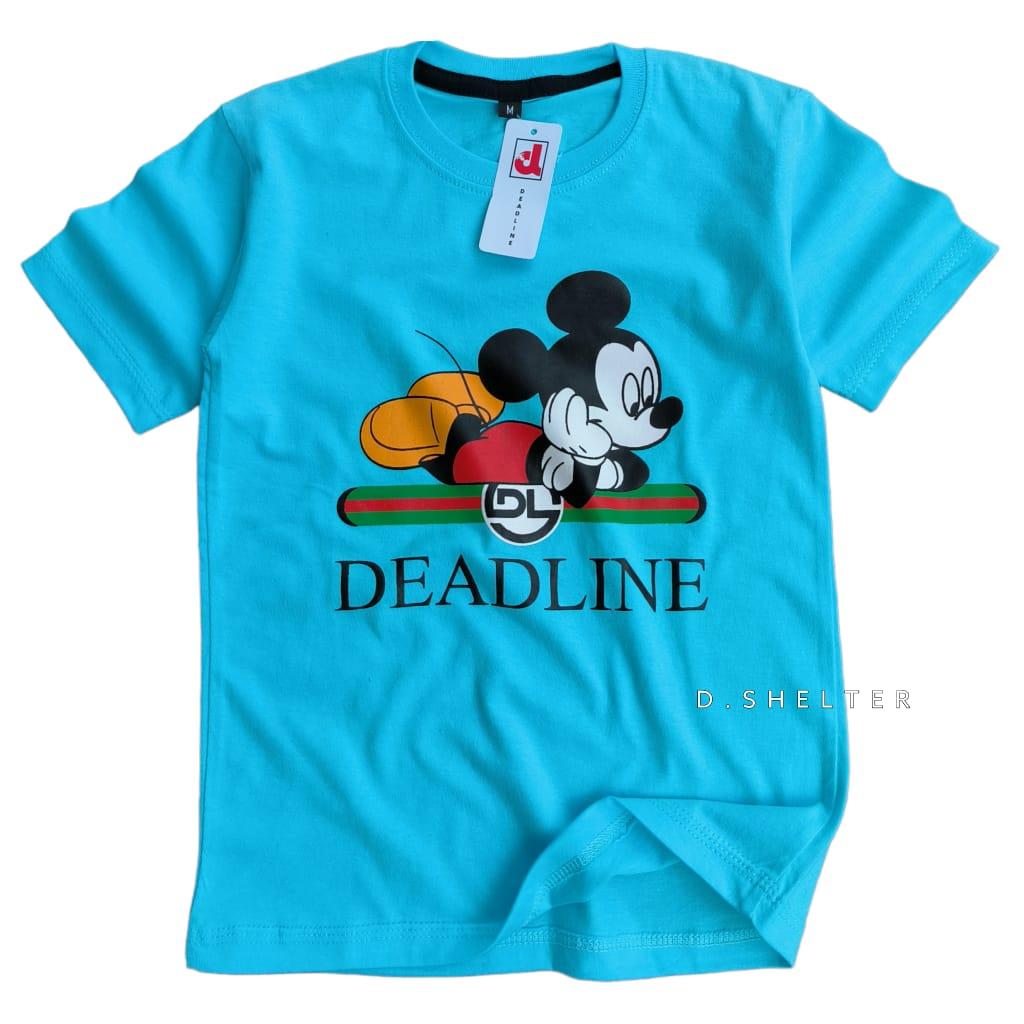 KAOS DISTRO ANAK DEADLINE BIRU MUDA MICKEY / D.SHELTER