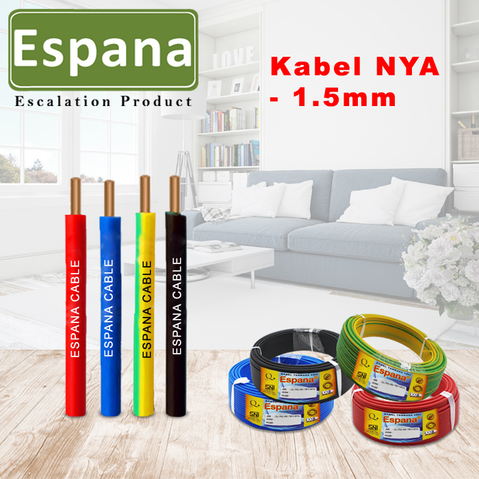 Kabel Listrik Tembaga Espana / Kabel NYA 1.5mm Tembaga Asli Permeter
