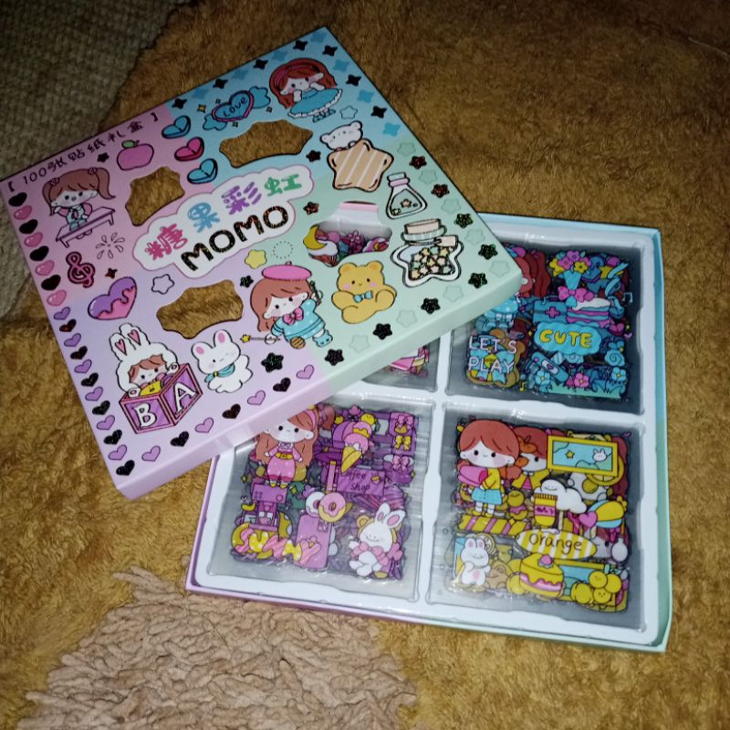 

stiker momo rainbow isi 100 pcs