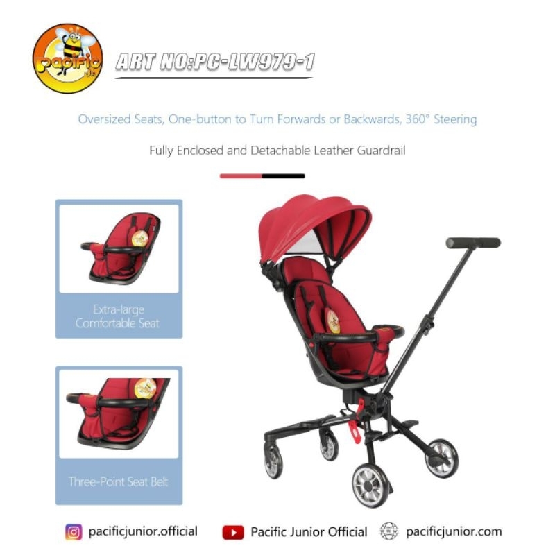 Exotic Magic Stroller Cabin Size Kereta Dorong Bayi Hadap Depan Belakang