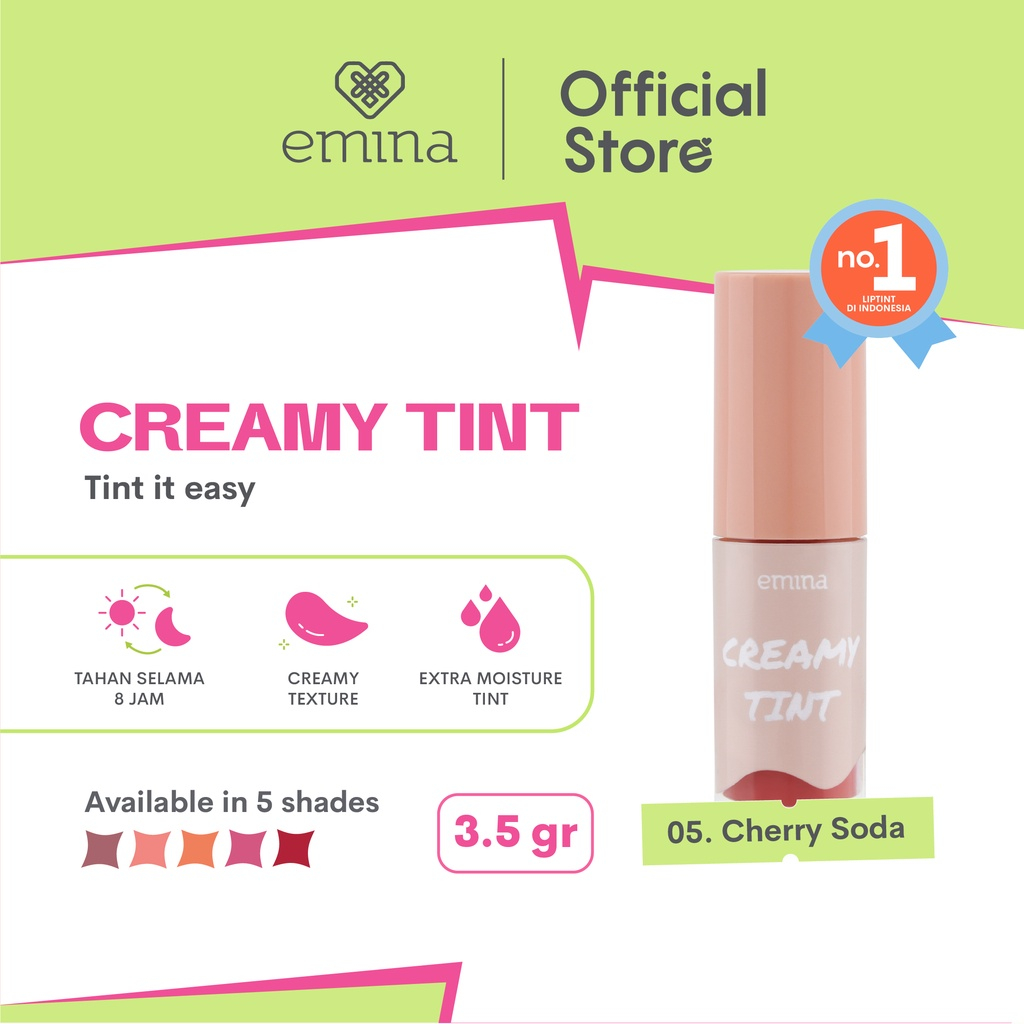 ✨ AKU MURAH ✨ Emina Creamytint 3.6 g - Lip Tint Matte Tahan Hingga 8 Jam