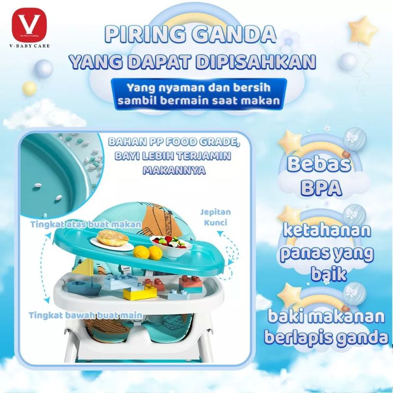 [rumahbayipdg] V-BABY CARE G02 || Kursi makan bayi multifungsi