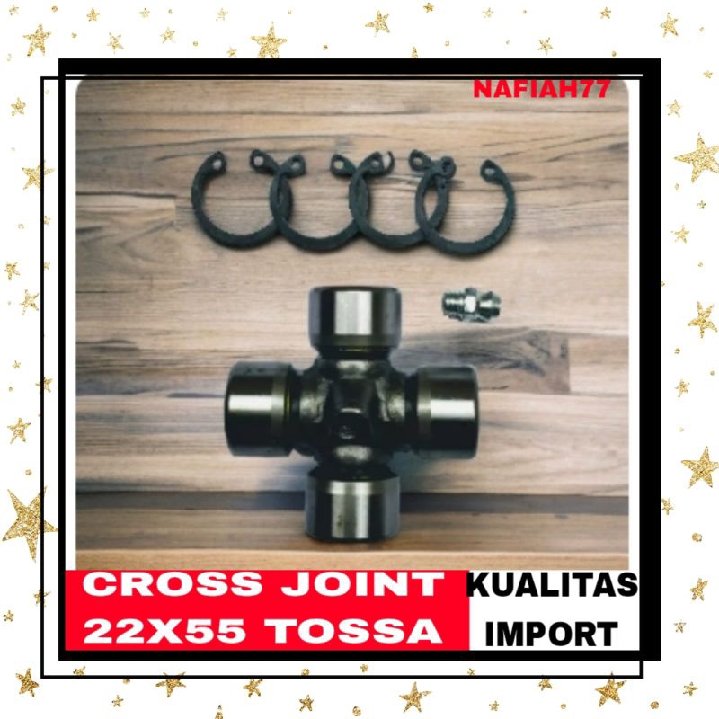 (KUALITAS IMPORT)CROSS JOINT 22X55 TOSSA HERCULES TOSA HERKULES SPARE PARTS MOTOR RODA TIGA