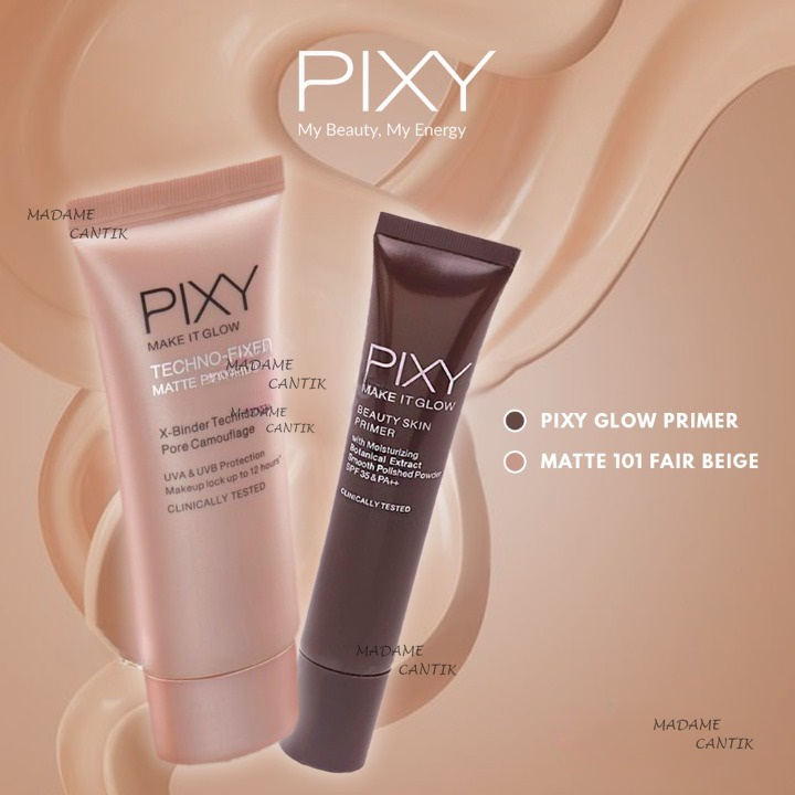 ✿ MADAME ✿ PIXY MAKE IT GLOW BEAUTY SKIN MATTE PRIMER TECHNO-FIXED ORIGINAL