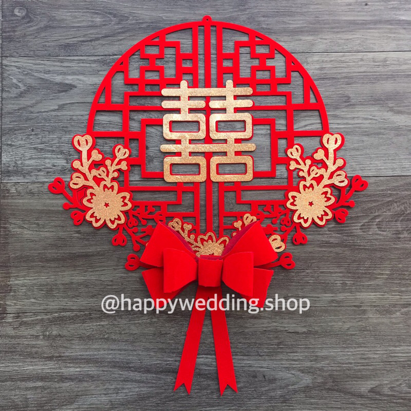 

Stiker Shuang Xi 3D Bunga pita / Stiker Shuang Xi 3D