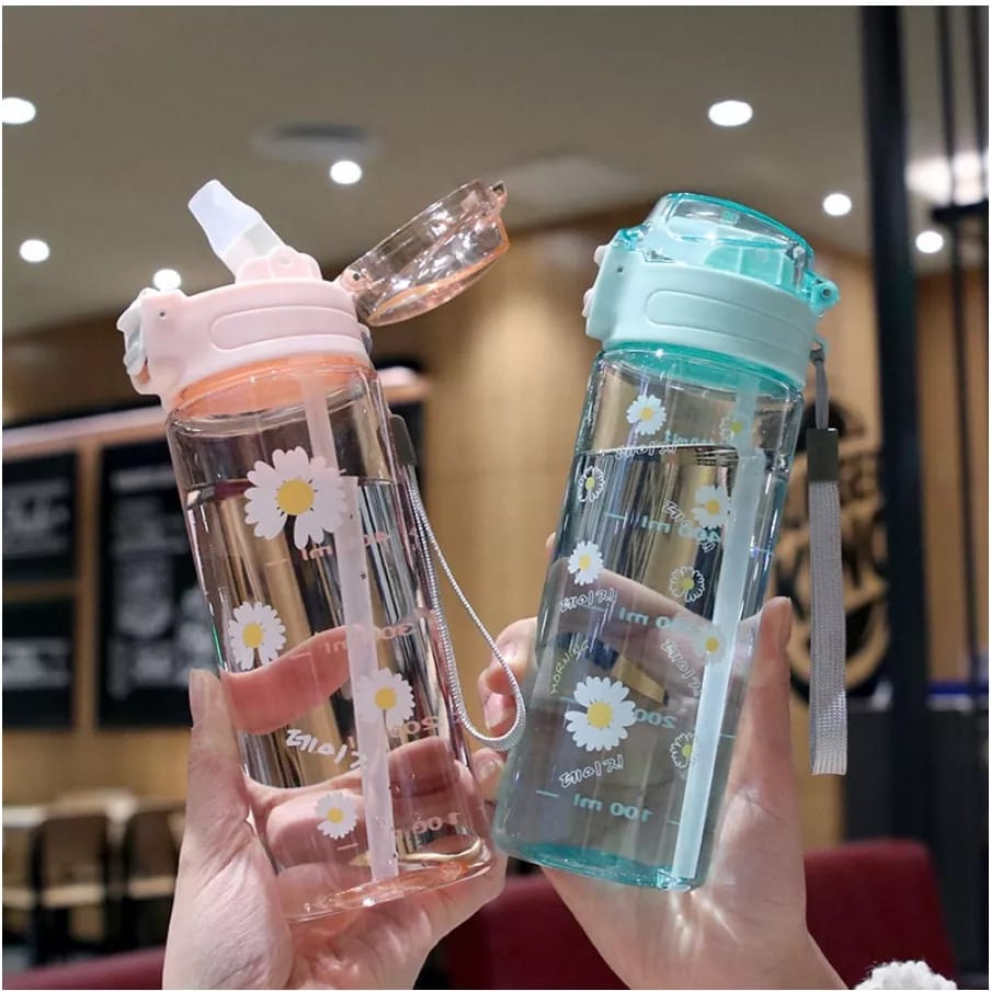 Botol Minum Flip Cover Flower 600ml