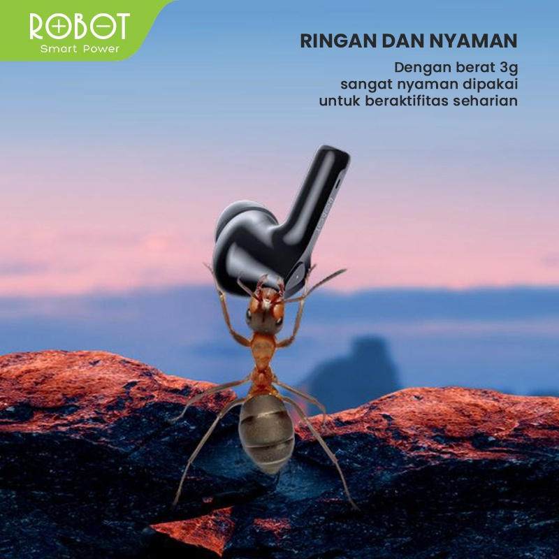 Robot TWS Wireless Earphone Airbuds T30 Original BT 5.3 True Wireless Headset Bluetooth Earbuds - Garansi 1 Tahun by.minigo