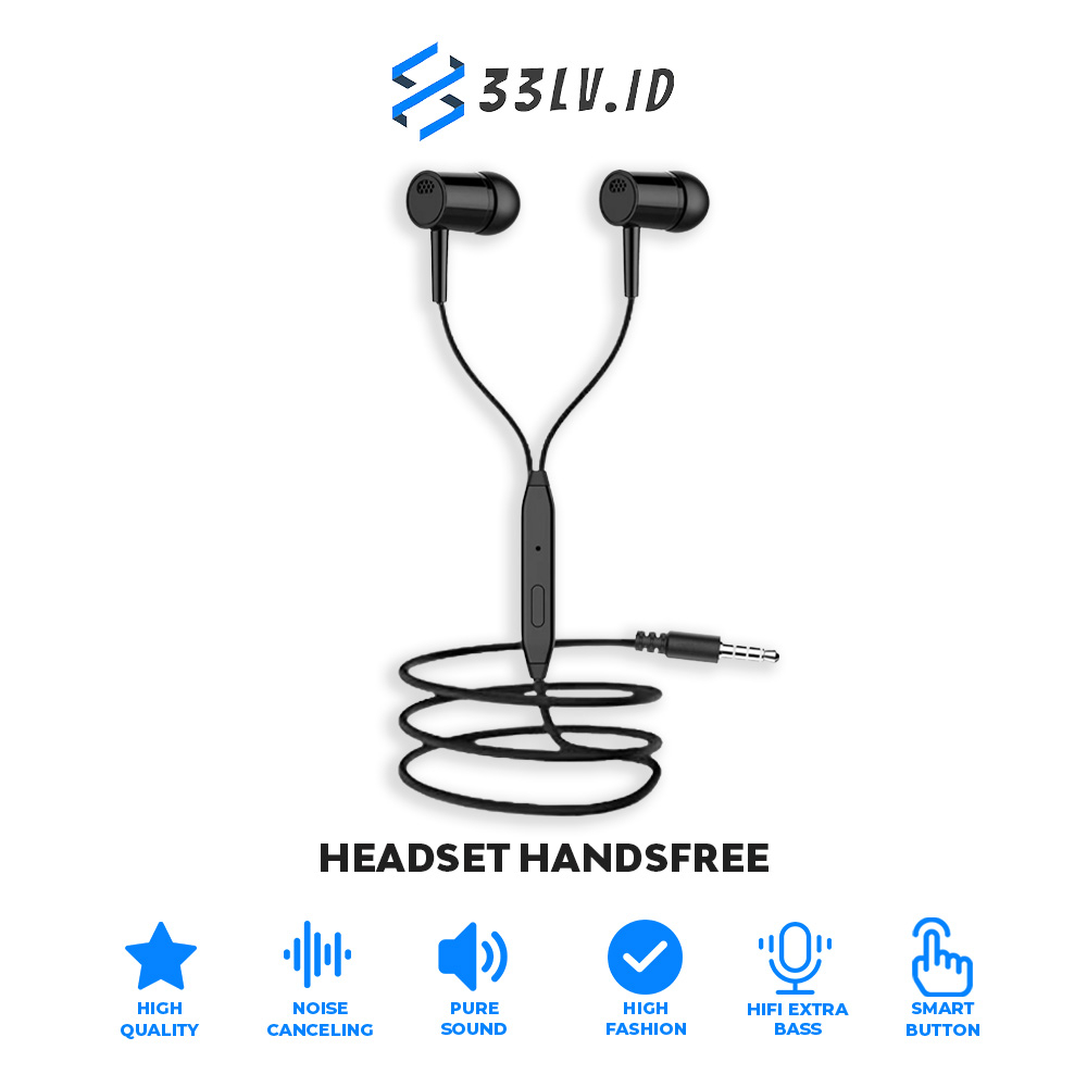 【33LV.ID】Headset Handsfree R10 Extra Bass+Mic