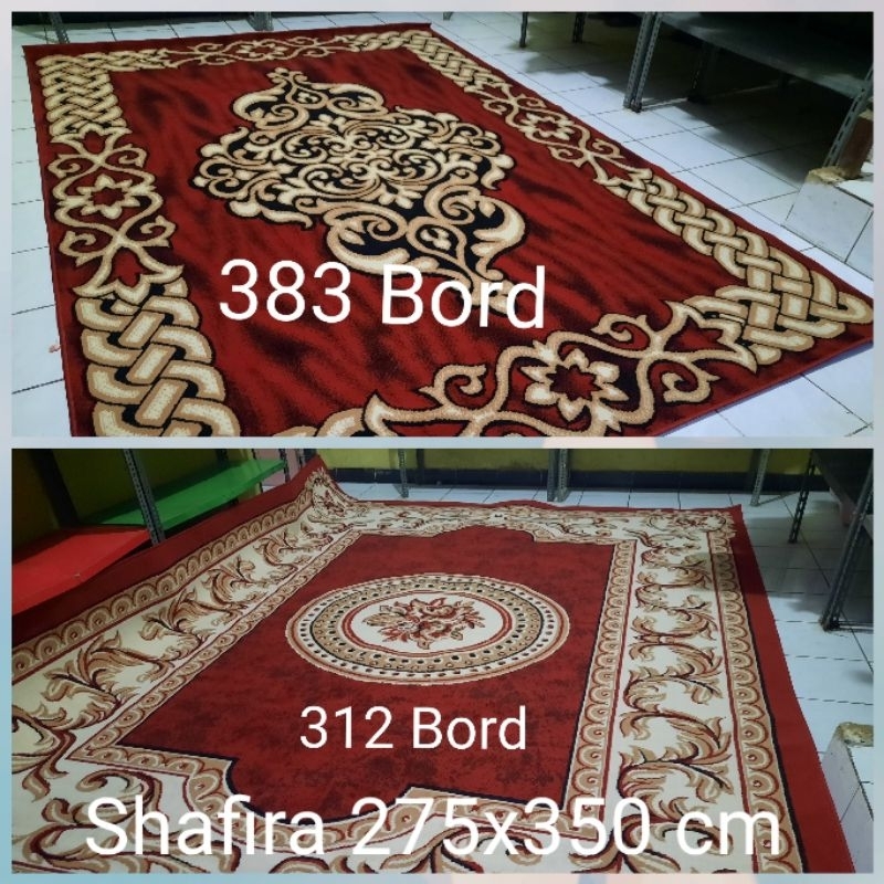 Premium (COD) Karpet Permadani Shafira Mega Jumbo Sangat Besar 275x350 cm Marun Merah Abu-Abu Hitam
