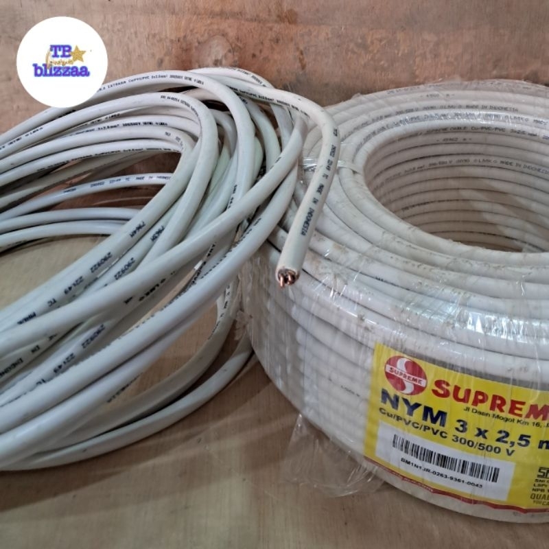 Kabel Listrik 3x2.5 SNI Kabel Supreme 3x2.5 Meteran Kabel Eterna 3x2.5mm Kabel NYM Premium