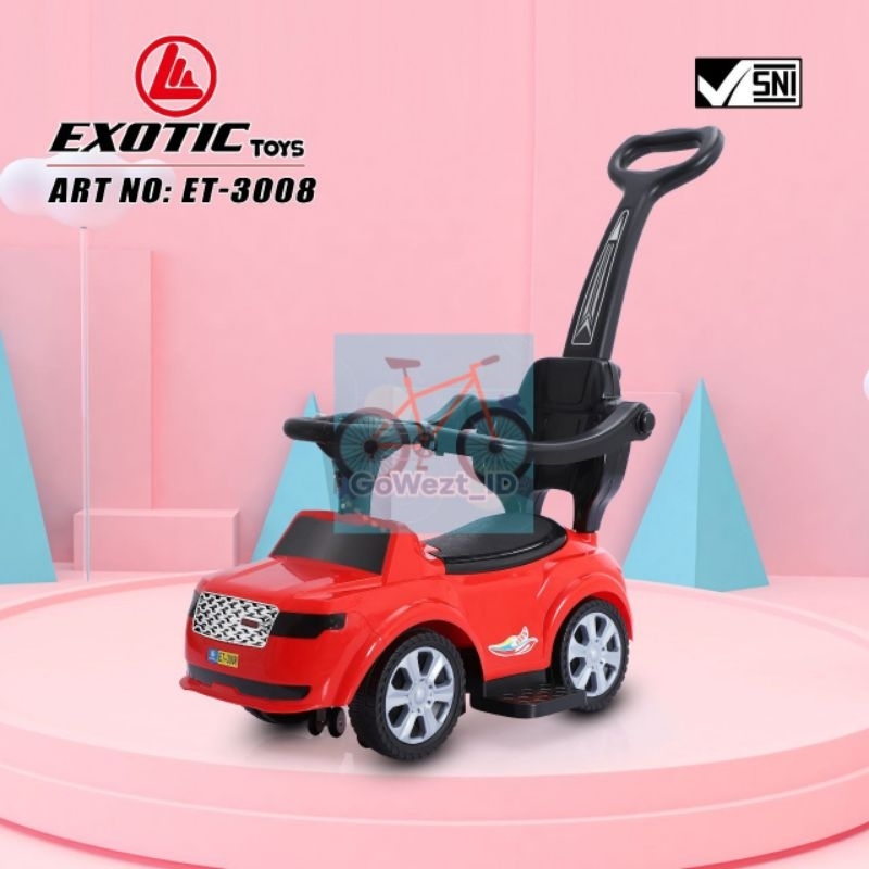 Ride On Mobil Mobilan Dorong Anak Tolocar EXOTIC ET 3008 Stir Musik Lampu Mainan Mobilan Anak | High Quality