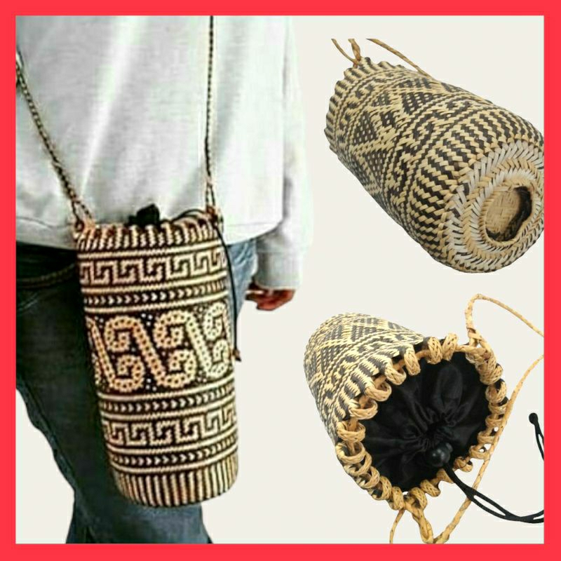 Tas Selempang Tas anjat Asli suku Dayak.Tas anjat Rotan selempang.tas handmade  tas anyaman roran