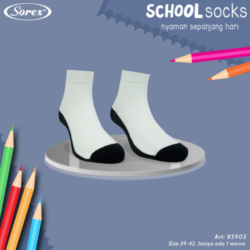 Kaos Kaki Sekolah Sorex K5901-5905 Kaos Kaki Sekolah Untuk TK-SMA