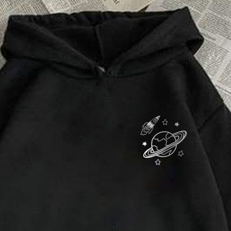 Parisdivarious Sweater Hoodie Jemper Planet Rocket Bahan Fleece Size S - XXL (Pria &amp; Wanita)