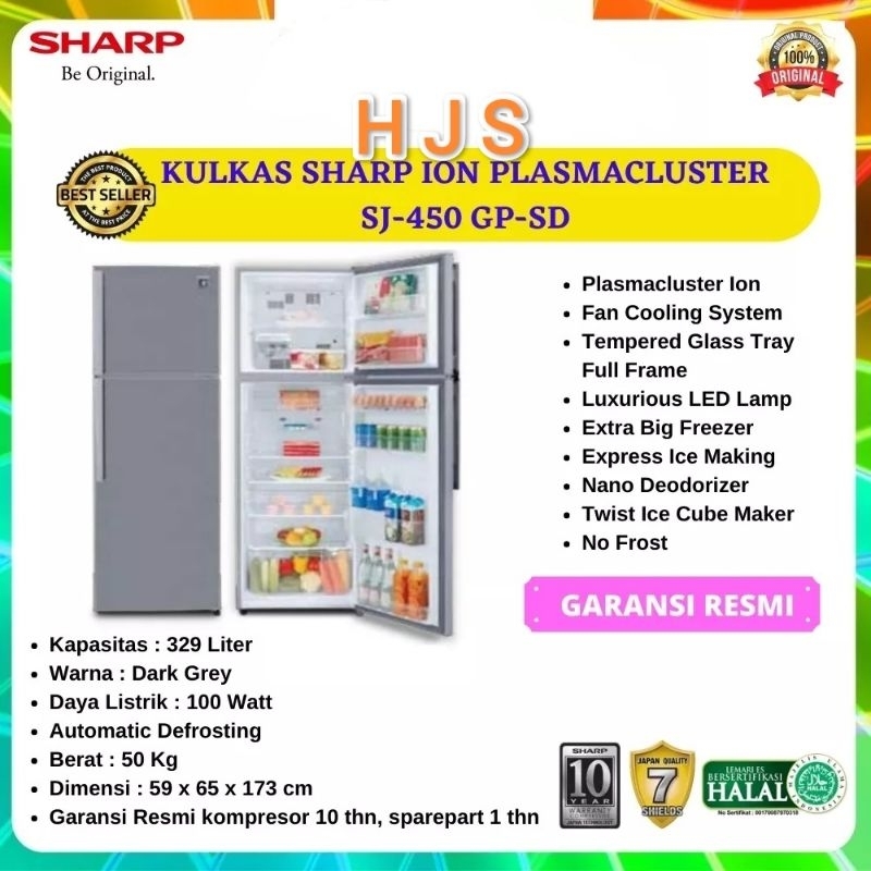 KULKAS SHARP SJ-450GPSD PLASMACLUSTER ION