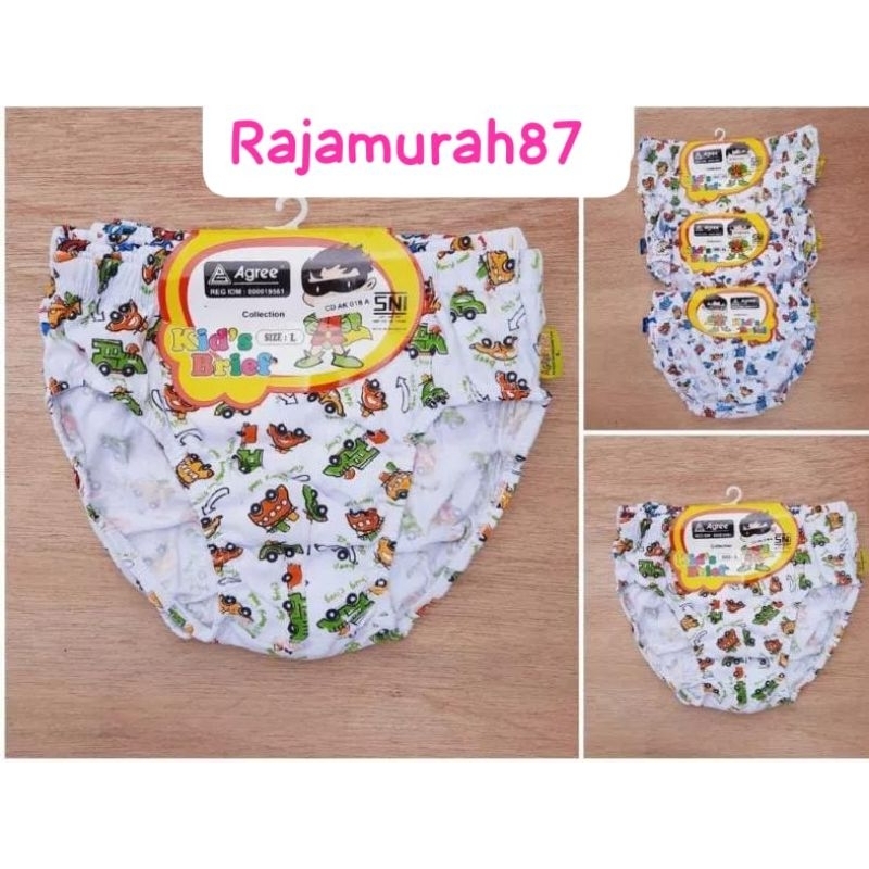 Celana Dalam anak Cowok Agree PUTIH | CD Agree Kids Gambar MOBIL