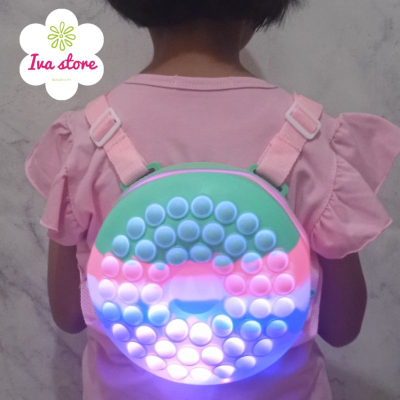 Tas Ransel pop it Donat LED