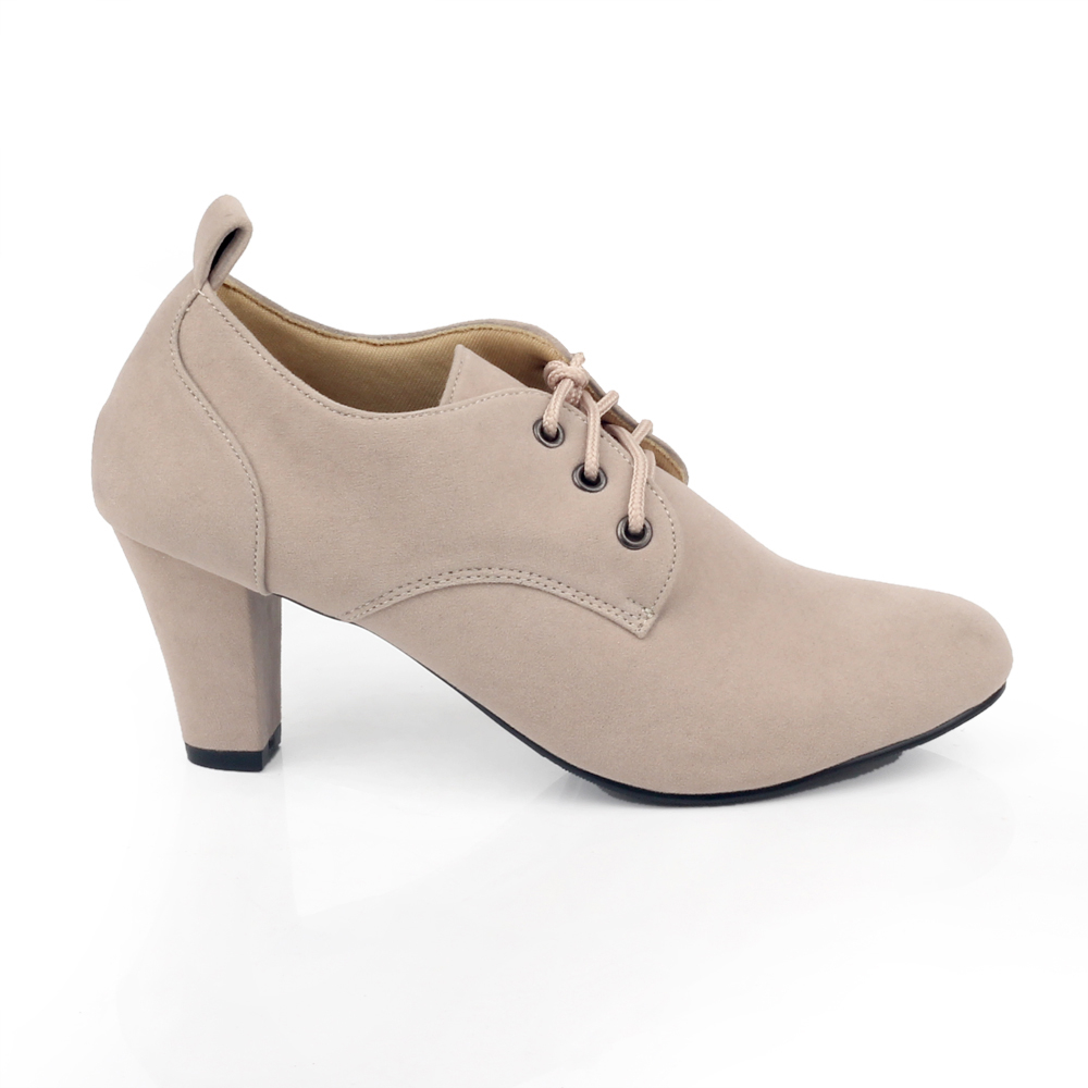 Justrue Sepatu High Heels Casual Wanita Krem 269