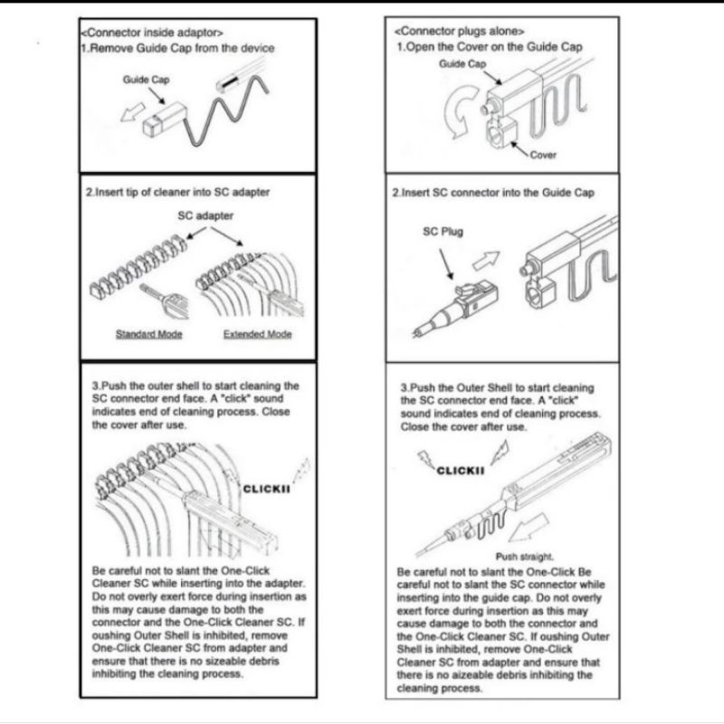 One Click Cleaner Pen Connector Fiber Optic For 2.5mm SC ST FC Adapter
