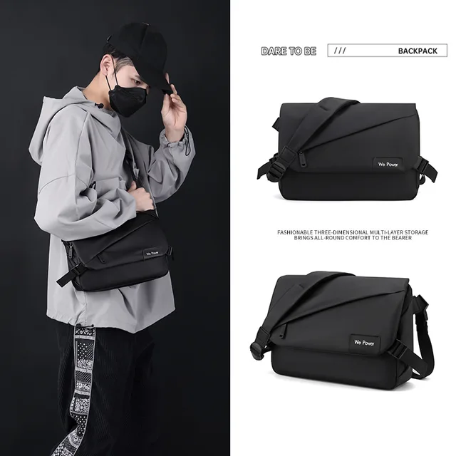 Tas Selempang Bahu Pria Cowok Atau Messenger Bag Laptop 11 inch sampai 13 inch Import Fashion Korea Anti Air Kualitas Premium Terbaru 2023