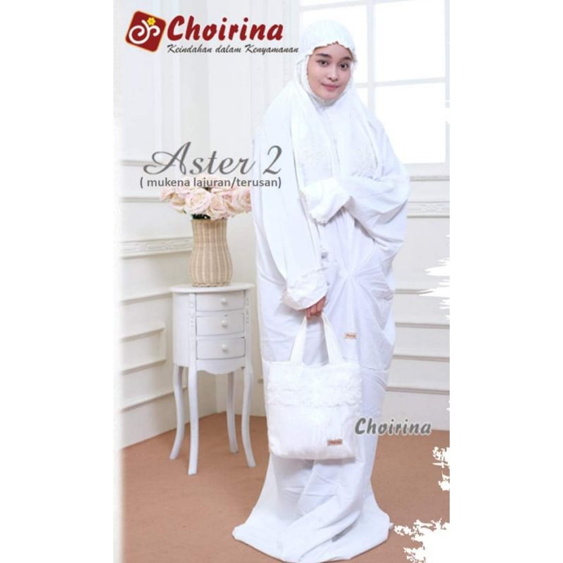 Mukena Terusan Lajuran Choirina Putih